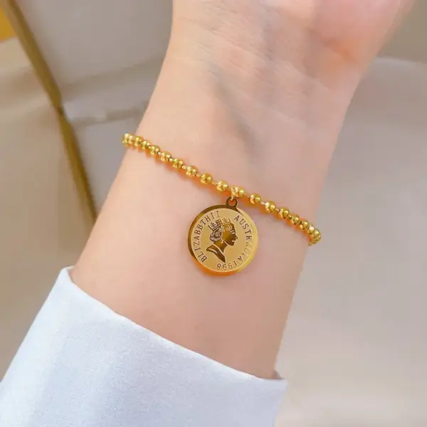 Wholesale PVD Coated Real Gold Plated Constellation Titanium Steel Cartoon Style Waterproof Non Tarnish Bracelets