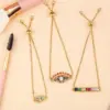 Brass Inlaid Zircon Artificial Gemstones Copper Bracelets