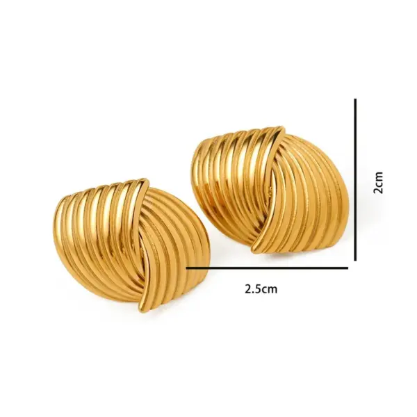 Wholesale Ion Plating (IP) Sector 304 Stainless Steel Casual Artistic Waterproof Non Tarnish Ear Studs