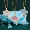 Wholesale 304 Stainless Steel Copper Clouds Pendant Necklace