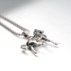 Wholesale Hip Hop Titanium Steel Horse Pendant Necklace