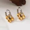 Wholesale 1 Pair IG Style Basic French Style Solid Color Flower Plating 304 Stainless Steel 18K Gold Plated Drop Earrings