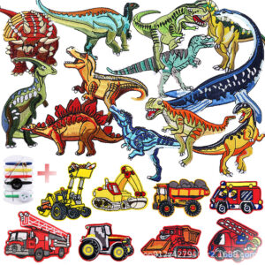 Wholesale Xiao Tian Jurassic Dinosaur Car Patch Sticker Excavator Embroidery Zhangzi Label Embroidery Sticker Computer Embroidery Seal Ironing