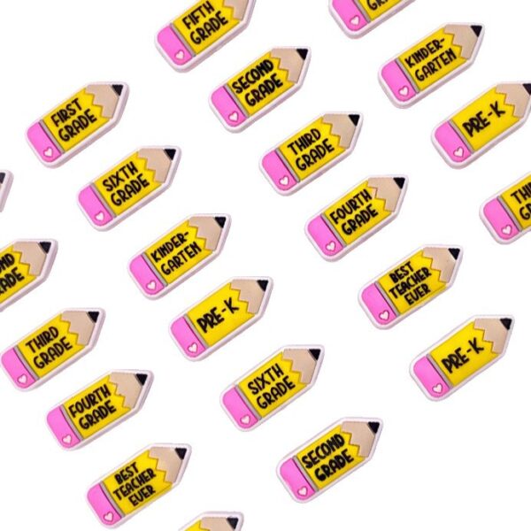 oly-dab315673961c648dd31c579fa886e88 Wholesale Factory direct sales of food-grade 3D silicone epoxy beads, creative pencil beads, cute cartoon insertable teething beads.