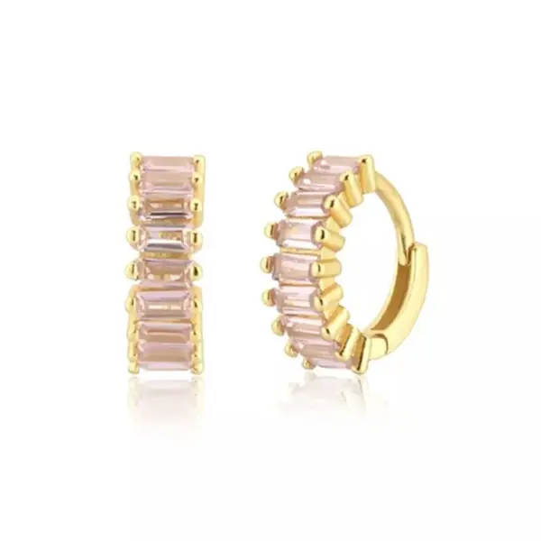 Simple Style Circle Brass Plating Inlay Zircon Earrings 1 Pair