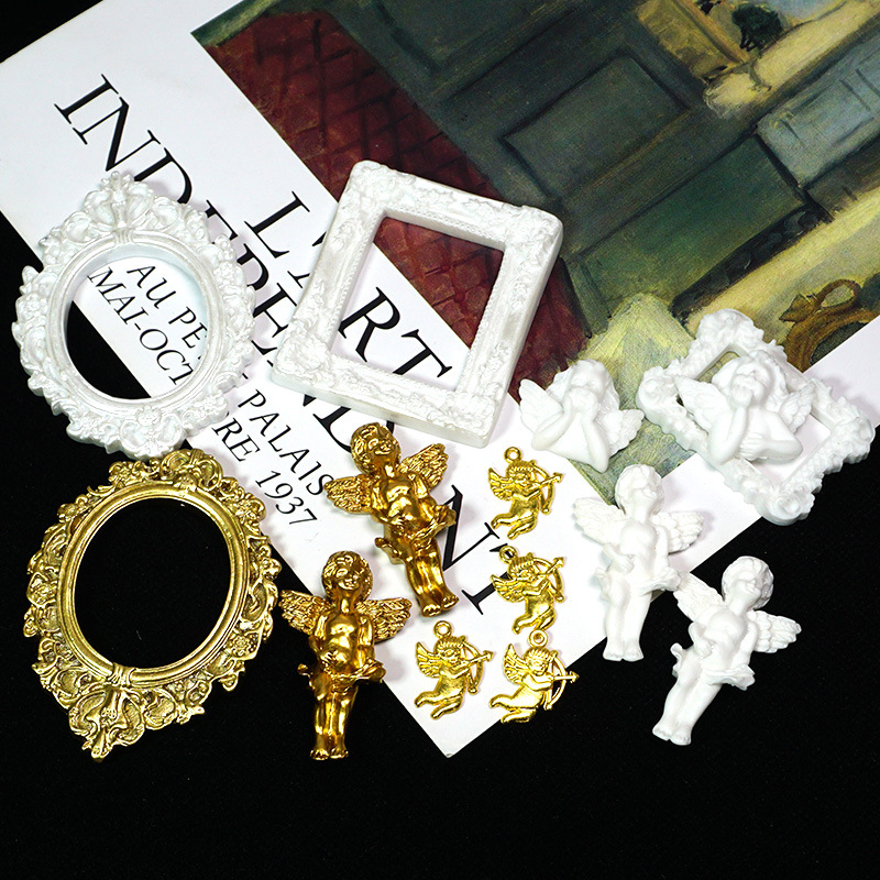 Wholesale resin mini photo frame diy vintage ange Decorations