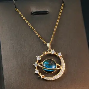 1165 Universe Star River Gold Necklace