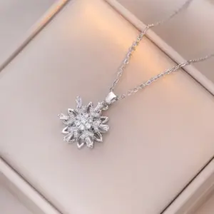 X1220 Rotating Snowflake Necklace