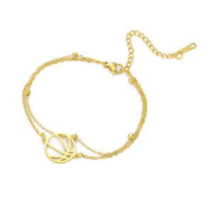 Gold basketball double layer chain