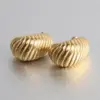 1 Pair Simple Style Stripe Water oplets Plating Stainless Steel 18k Gold Plated Ear Studs
