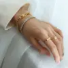 Wholesale PVD Coated Real Gold Plated 18K Gold Animal 304 Stainless Steel Fashion Waterproof Non Tarnish 304 Stainless Steel Bracelets