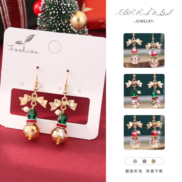 Wholesale Christmas Crystal Snowman Earrings