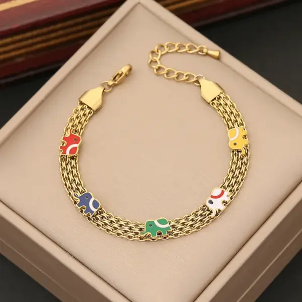 PVD Coated 18K Gold Real Gold Plated Flower Stainless Steel Luxurious Waterproof Non Tarnish 304 Stainless Steel Bracelets