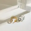 Wholesale 304 Stainless Steel Geometric PVD Coated Real Gold Plated Casual Simple Style Waterproof Non Tarnish Open Rings Rings