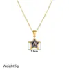 Wholesale Titanium Steel 18K Gold Plated Simple Style Plating Letter Star Acrylic Pendant Necklace