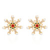 oly-dadc4ab7e53fcfd18833c6cebc438c0c Wholesale Christmas Snowflake Earrings Women's Fashion All-match Diamond Pearl Christmas Elements Autumn and Winter Earrings