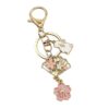 Wholesale Cute and Sweet Cherry Blossom Fan Keychain Girl's Best Friend Fresh Key Ring Bag Pendant Accessories Gift
