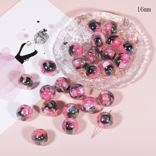 Wholesale Symphony Star Geometric Ball 16mm Resin Through-Hole Loose Beads DIY Mobile Phone Chain Beaded Pen Pendant Jewelry Accessories