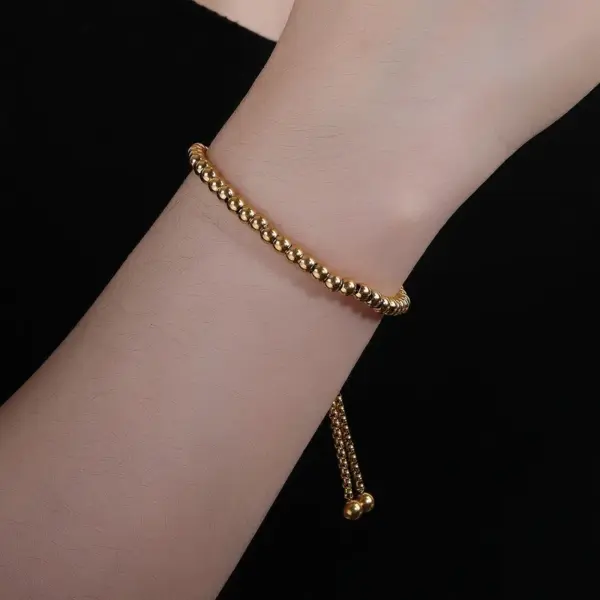 Wholesale 304 Stainless Steel Geometric PVD Coated 18K Gold Plated Real Gold Plated IG Style Simple Style Waterproof Non Tarnish Plating Gold Bracelets
