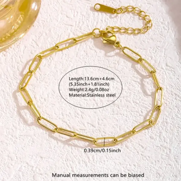 Wholesale Ion Plating (IP) 18K Gold Plated Paper Clip Flower 304 Stainless Steel Sweet Simple Style Waterproof Non Tarnish 304 Stainless Steel Lobster Trigger Clasp Closure Chain Necklace