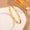Wholesale PVD Coated 18K Real Gold Plated Star 304 Stainless Steel Simple Style Plating Hollow Out Bangle
