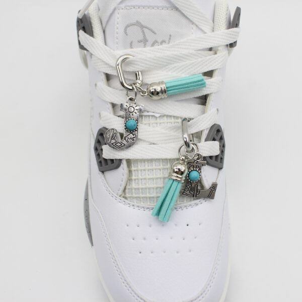 oly-daef42cf33c92f57b31efdfc801ae75c Wholesale New ethnic style turquoise 26 letter tassel shoe charm, bag pendant, jewelry wholesale, cross-border e-commerce, Xiaohongshu