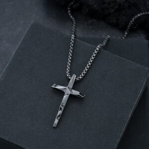 L832-B (Cross Necklace) Gunmetal
