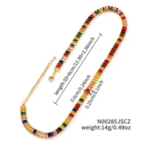 18K Gold 2.5 * 5mm Horizontal Color / 33cm+7cm