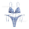 oly-daf97647e701c2e08abd52ab50da3e66 Wholesale 2023 new small fresh floral swimsuit women's sexy lace-up bikini beach triangle split swimsuit