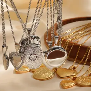 Wholesale PVD Coated Real Gold Plated 18K Gold Heart Shape 201 Stainless Steel Basic Vintage Style Romantic Waterproof Non Tarnish 201 Stainless Steel
