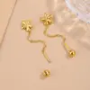 Wholesale 201 Stainless Steel 304 Stainless Steel Plastic Flower Ion Plating (IP) 18K Gold Plated Classic Style Waterproof Non Tarnish Multicolor-Golden Yellow Drop Earrings