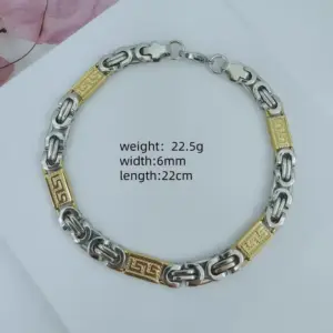 Steel Gold Bracelet 6mm*22cm / Stainless Steel S.STEEL