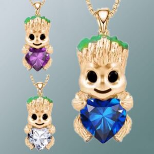 Wholesale creative little tree people drop oil necklace OLY Exclusive