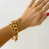 PVD Coated Real Gold Plated Stainless Steel Fashion Waterproof Non Tarnish 304 Stainless Steel Bracelets