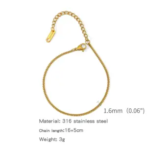 Zhslg08 (Small Cuban Bracelet) / 18K Vacuum Vapor Plating