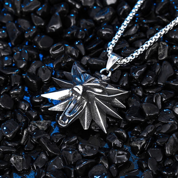 Wholesale 2025 New Hot Selling Aliexpress Hot Selling Jewelry Stainless Steel Wolf Head Pendant Men's Necklace Titanium Steel