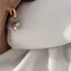 Wholesale 304 Stainless Steel Heart Shape PVD Coated 18K Real Gold Plated Sweet Waterproof Non Tarnish Plating Drop Earrings