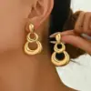 Wholesale 1 Pair French Style Simple Style Classic Style Geometric 304 Stainless Steel Imitation Gold Electroplating Drop Earrings