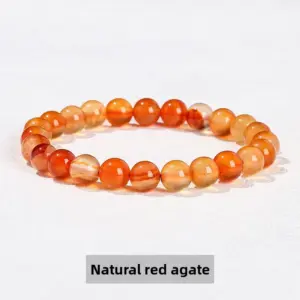 Natural Red Agate Bracelet / Diameter 10.1-10.8mm (about 17-19 Pieces)