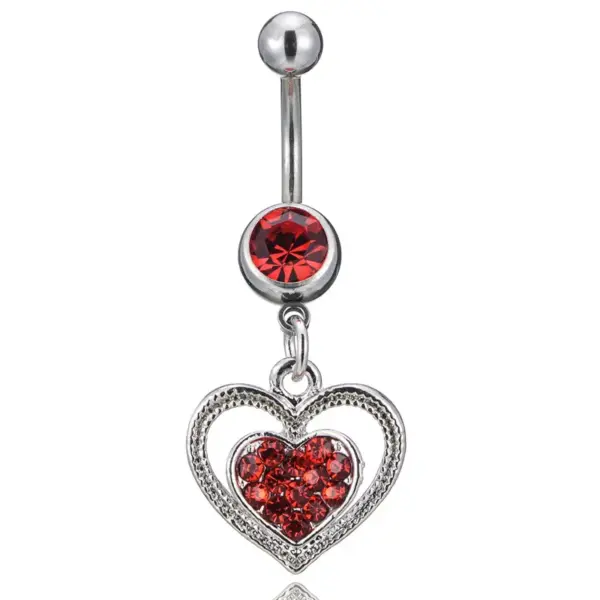 Wholesale Fashion Heart Rhinestone Belly Ring