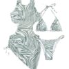 oly-db204863072839ec1807e7d5ae1df4b8 Wholesale 2023 New Light Green Zebra Bikini Three-piece Set