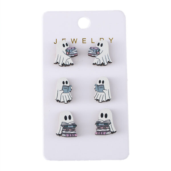 oly-db205cd15df520e749b77986ed9744b9 Wholesale Gothic Book Ghost Wooden Earring Set