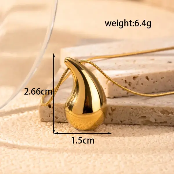 PVD Coated Water oplets 304 Stainless Steel Vintage Style Simple Style Waterproof Non Tarnish Jewelry Set