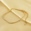 Wholesale 1 Piece Casual Simple Style Solid Color 304 Stainless Steel Plating Titanium Steel PVD Coated PVD Coated 18K Gold Plated Women'S Anklet