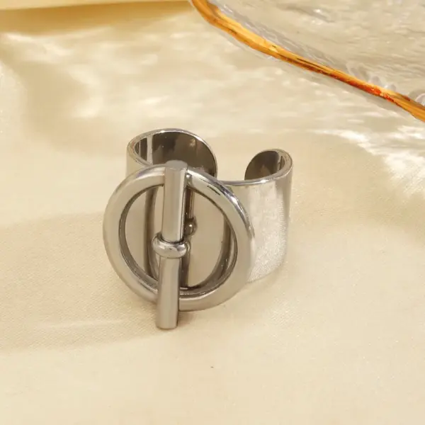 Wholesale Ion Plating (IP) 18K Gold Plated Round 304 Stainless Steel Cute Simple Style Waterproof Non Tarnish Open Rings