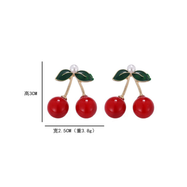 Wholesale Internet Celebrity New Jennie Same Style Earrings Cherry South Korea Internet Celebrity Cute Elegant Simple Super Cute Red Earrings