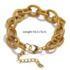 PVD Coated Real Gold Plated Geometric 304 Stainless Steel Punk Simple Style Waterproof Non Tarnish Bracelets Necklace