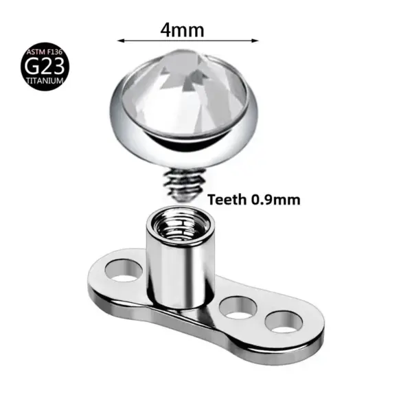 Wholesale Titanium Alloy Flat Bottom Implant Bone Screw Locking Bone Nail F136 Piercing Jewelry Skin Grafting Nail Simple Style Unisex