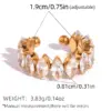Wholesale 304 Stainless Steel 18K Gold Plated Women Stainless Steel Zircon Geometric Open Ring Women Jewelry Accessories Holiday Gifts
