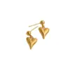 Wholesale 1 Pair Lady Sweet Heart Shape Plating Titanium Steel Earrings
